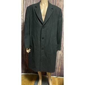 London Fog Signature Men's Wool Blend Coat Black Sz 48R